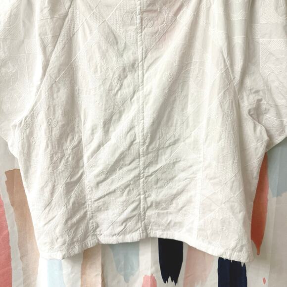 Madewell White McCoy Darted V-Neck Top in Floral Size 10 - Picture 13 of 16